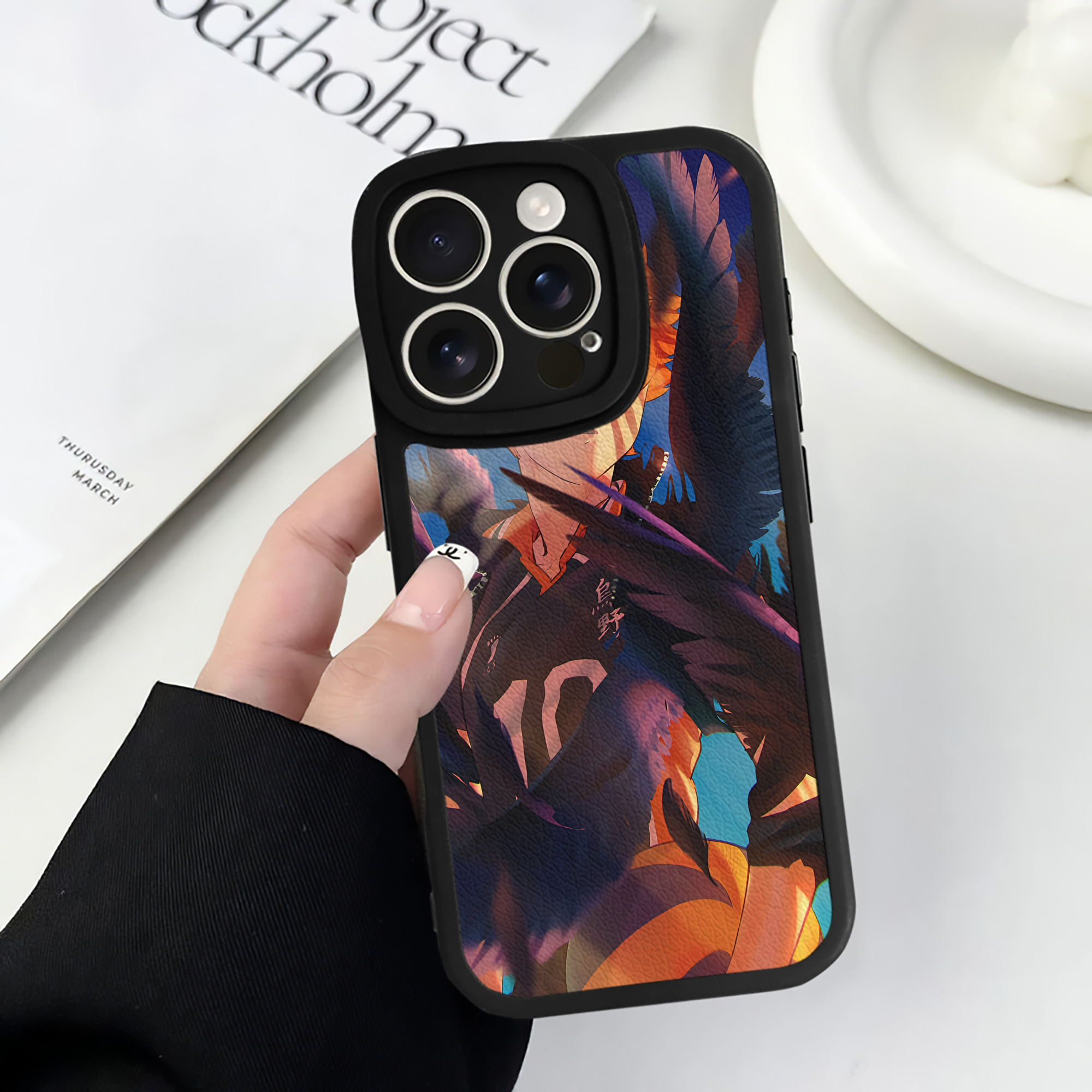 （画像用） ハイキュー!! Haikyu!! 【iPhone 16シリーズ対応】シリコンスマホケース（レザー調） 材質：シリコン